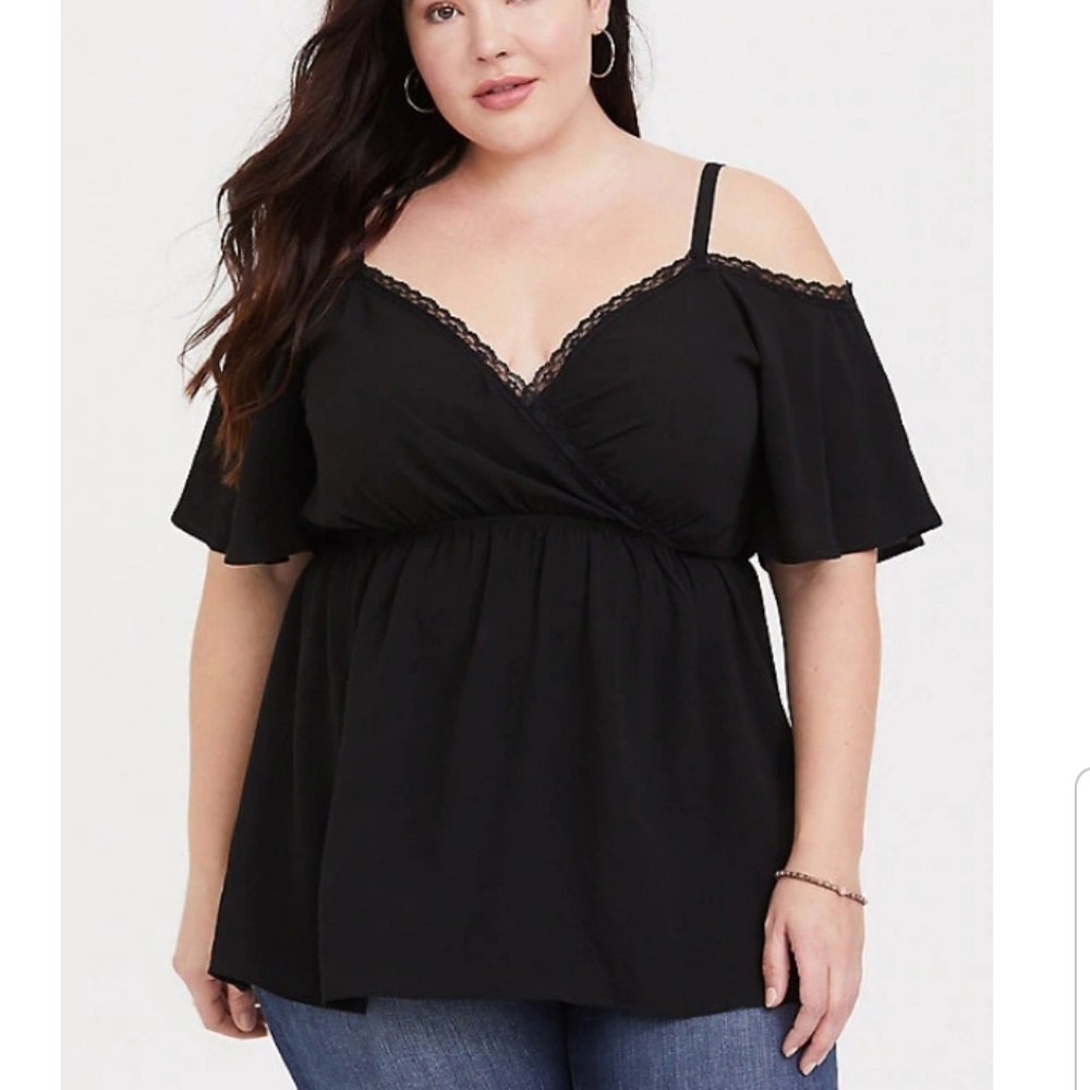 Black Plus Size Torrid Cold Shoulder Top